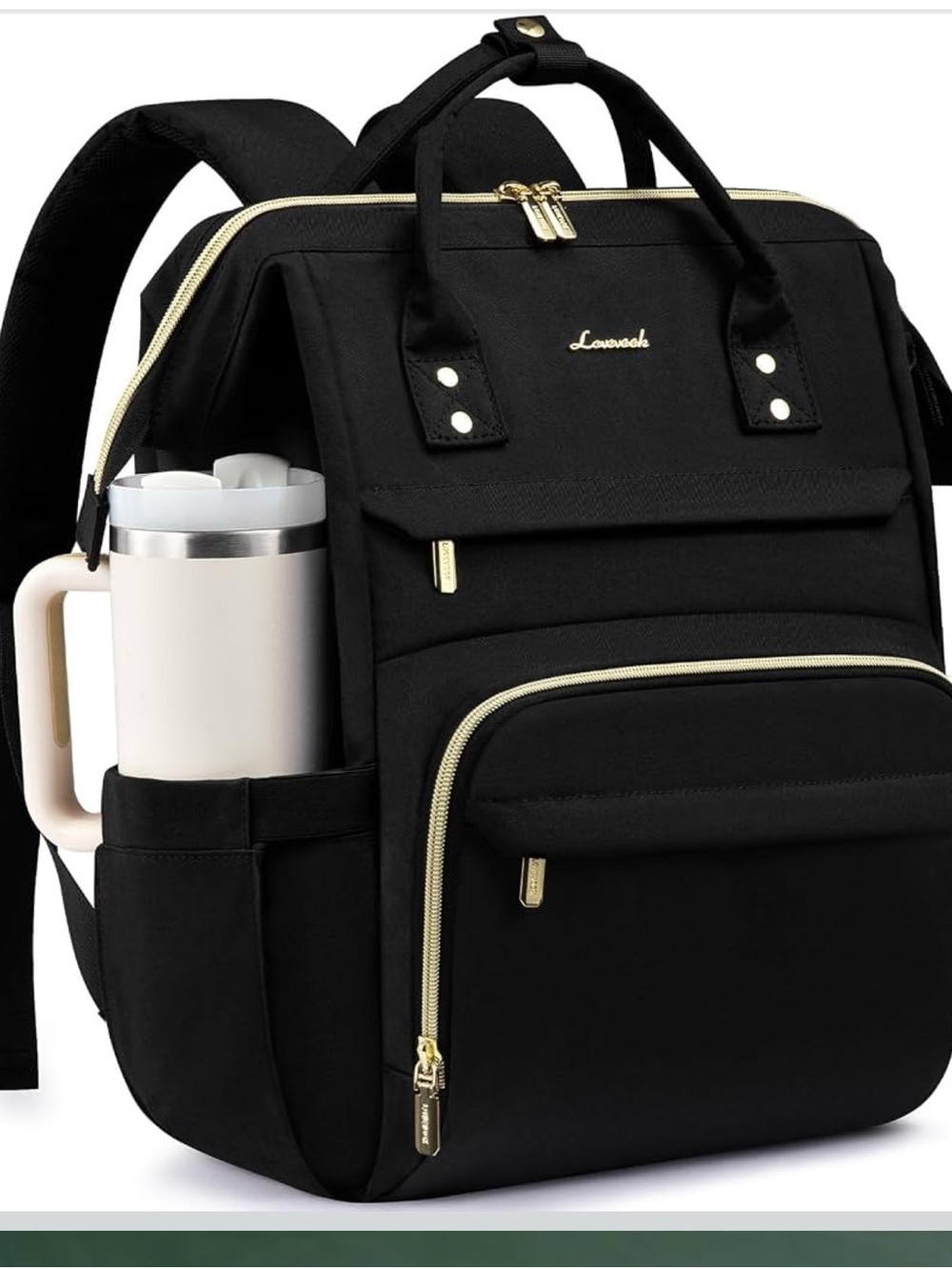Lovevook Black Backpack with Front Pocket